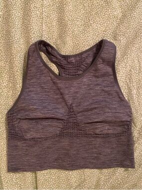 Sweaty Betty Heathered Plum Seamless Sports Bra Crop Top